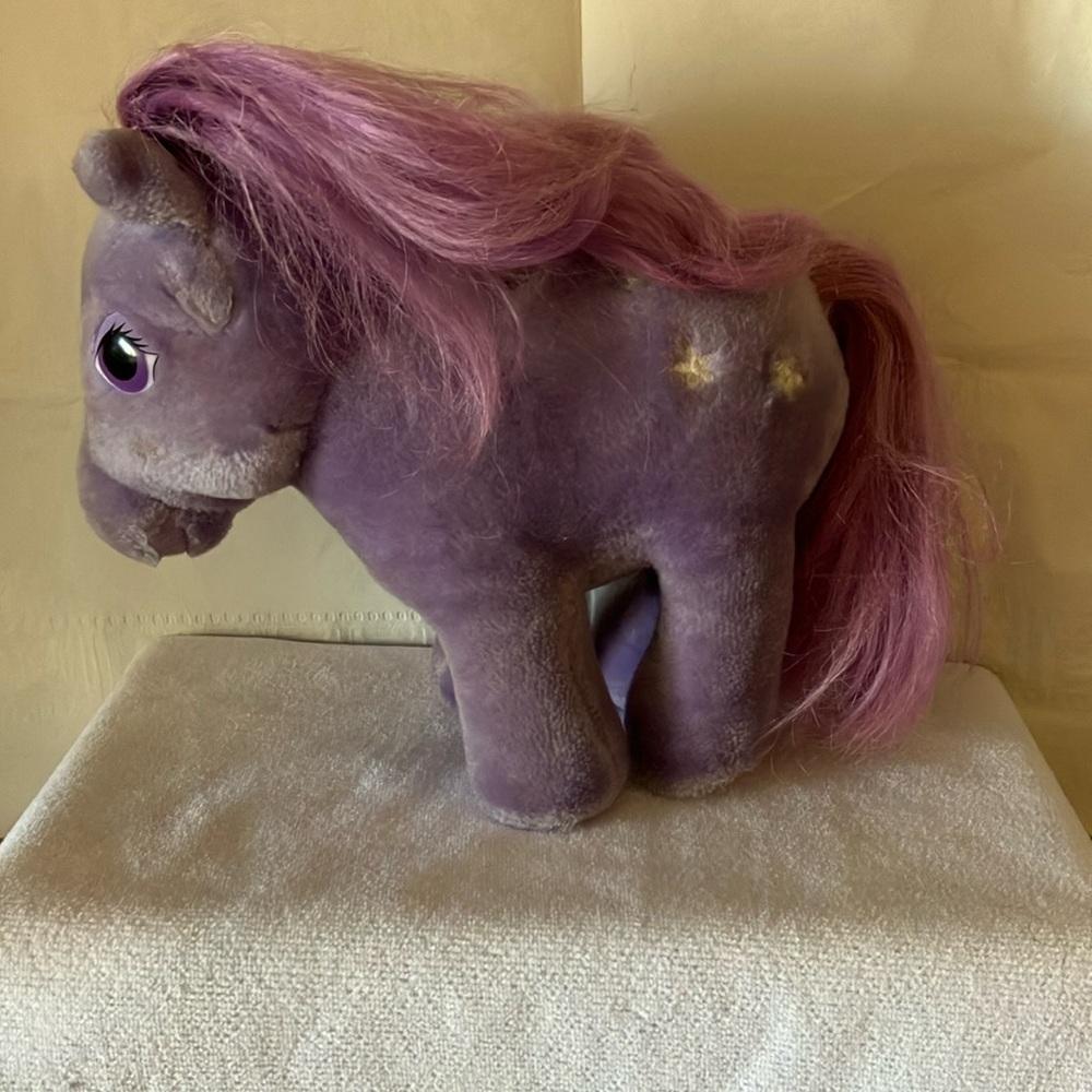 Vintage Plush Pony by Hasbro Softies Blossom 1984 Stuffed 9” Purple Pony GUC